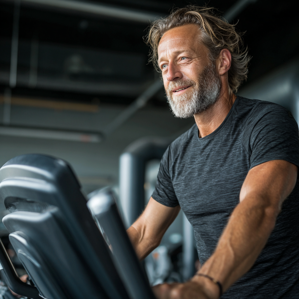 53 years old person taking first steps toward personal transformation in supportive environment